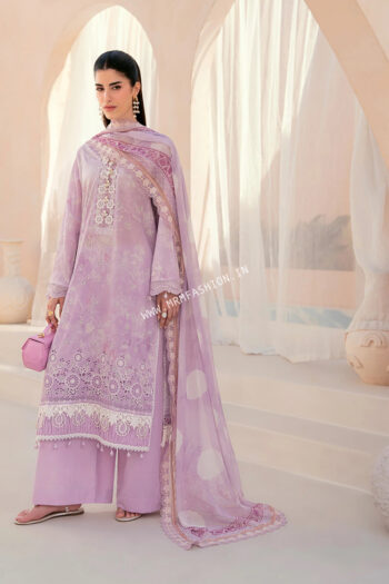 Mausummery Digital Printed & Embroidered Lawn ' 26 | Orchid